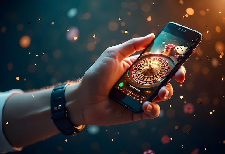 Dealer profesional menjalankan sesi French Roulette langsung di studio kasino kami